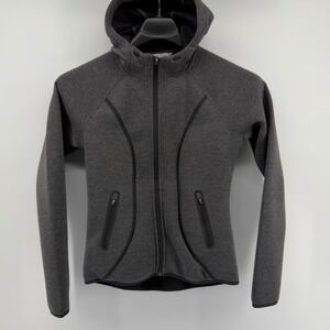 Athleta Women's Gray Full Zip Hoodie Jacket Size Small Polyester Athletic Casual